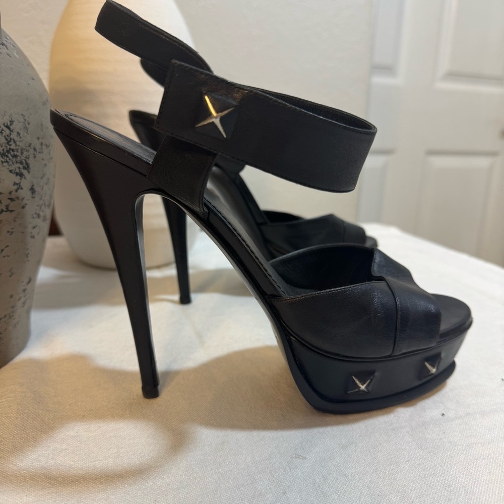 💯 Yves Saint Laurent Black Platform Heels w Straps Preloved ❌ FINAL PRICE - Picture 4 of 16